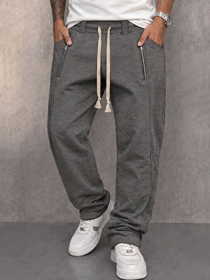 Versatile Leisure Zipper Accent Sweatpants
