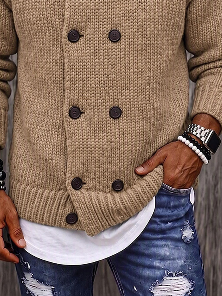 Timeless Double-Breasted Turtleneck Sweater