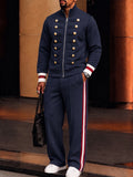 Military Style Gold Button Detail Tracksuit