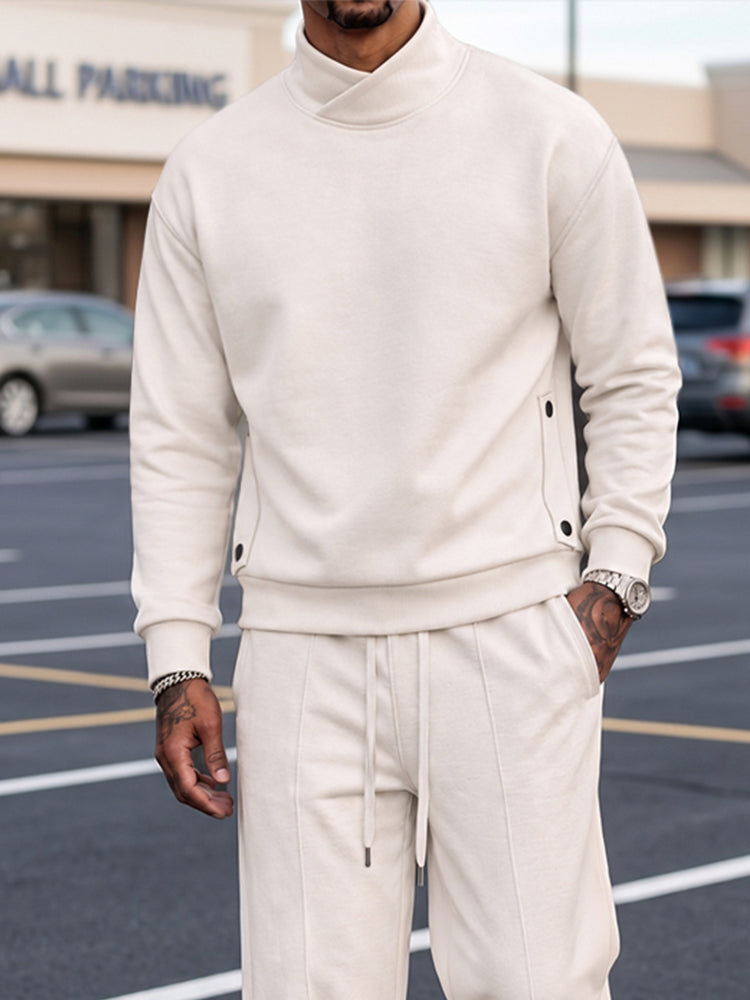 Comfortable Minimalist Stand Collar Matching Set