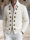 Comfy Two-way Zipper High Collar Cardigan