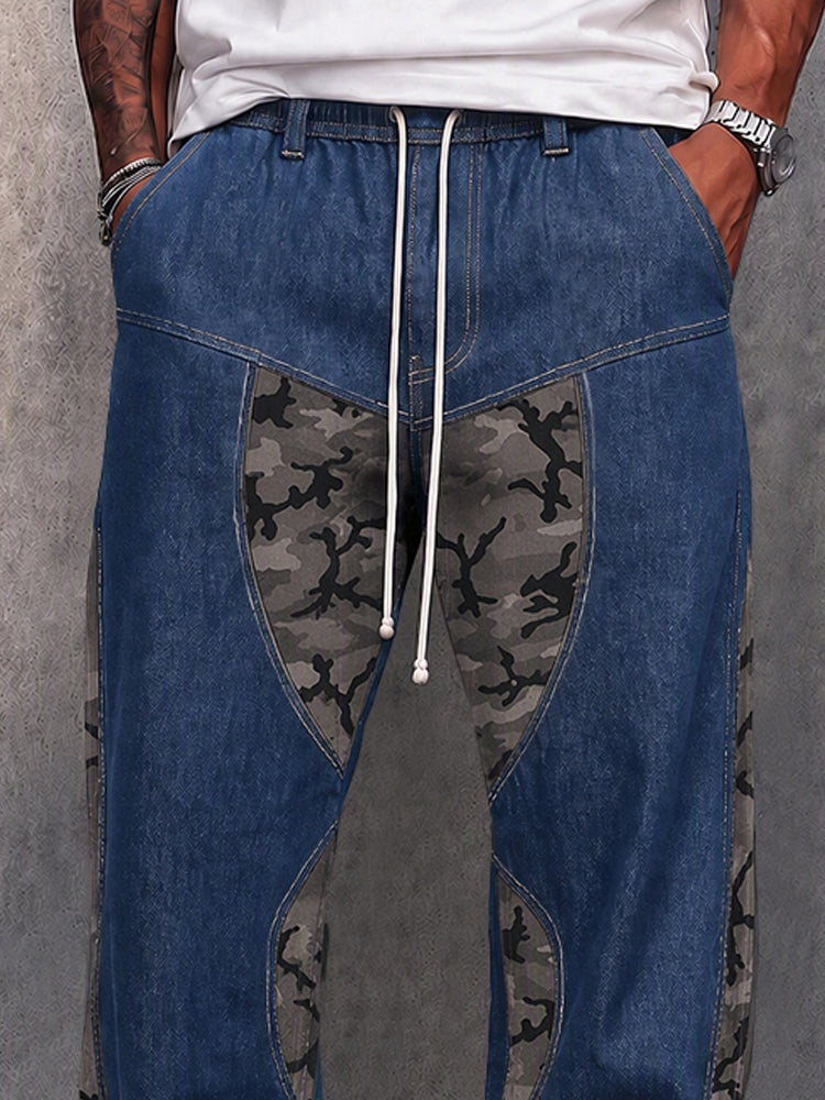 Unique Camo Patchwork Streetwear Pants