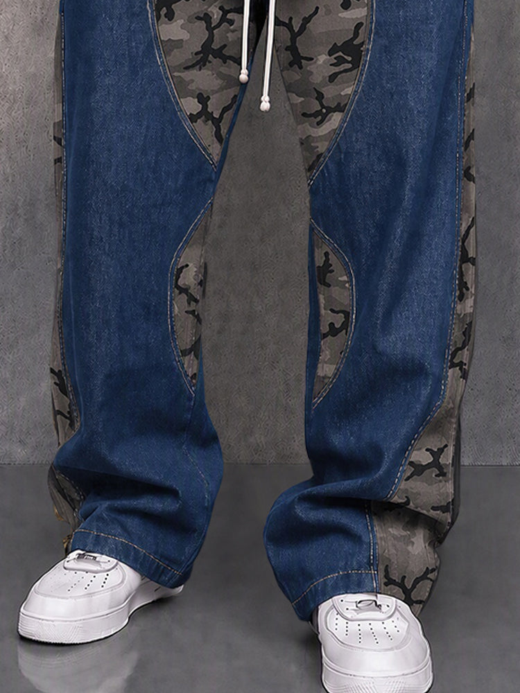Unique Camo Patchwork Streetwear Pants