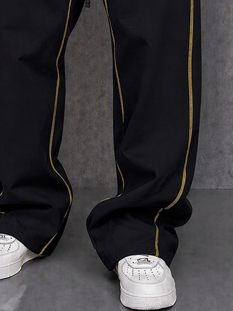 Casual Cross Embroidered Drawstring Pants