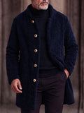 Ultra-soft Fleece Button Front Long Coat