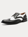 Two-Tone Wingtip Brogue Derby Dress Shoes