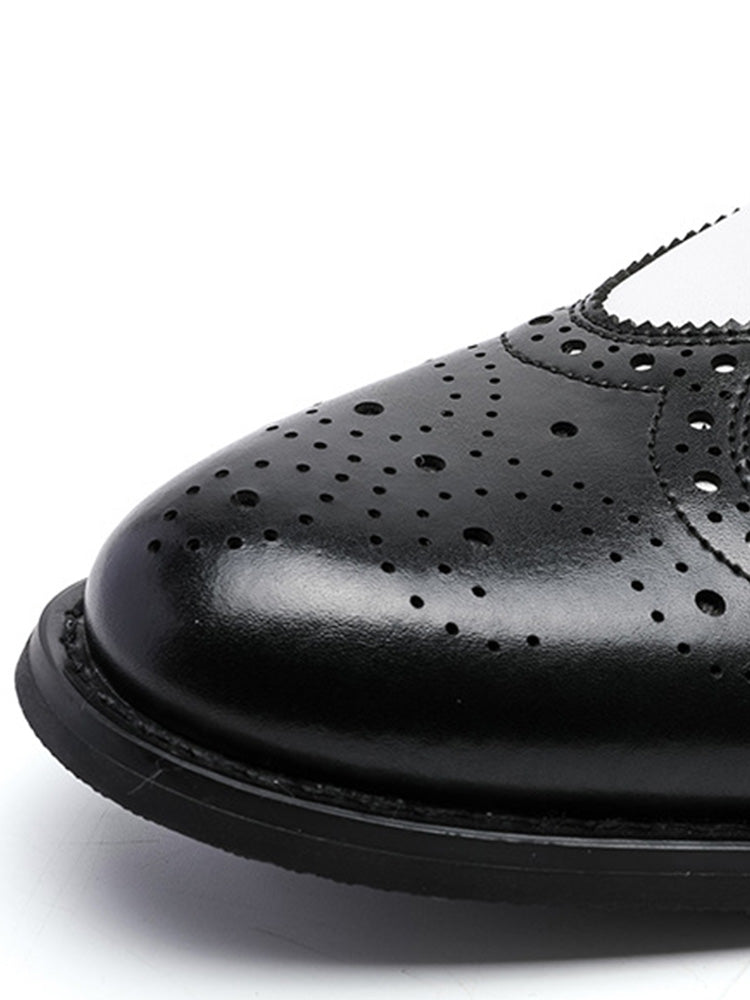 Two-Tone Wingtip Brogue Derby Dress Shoes