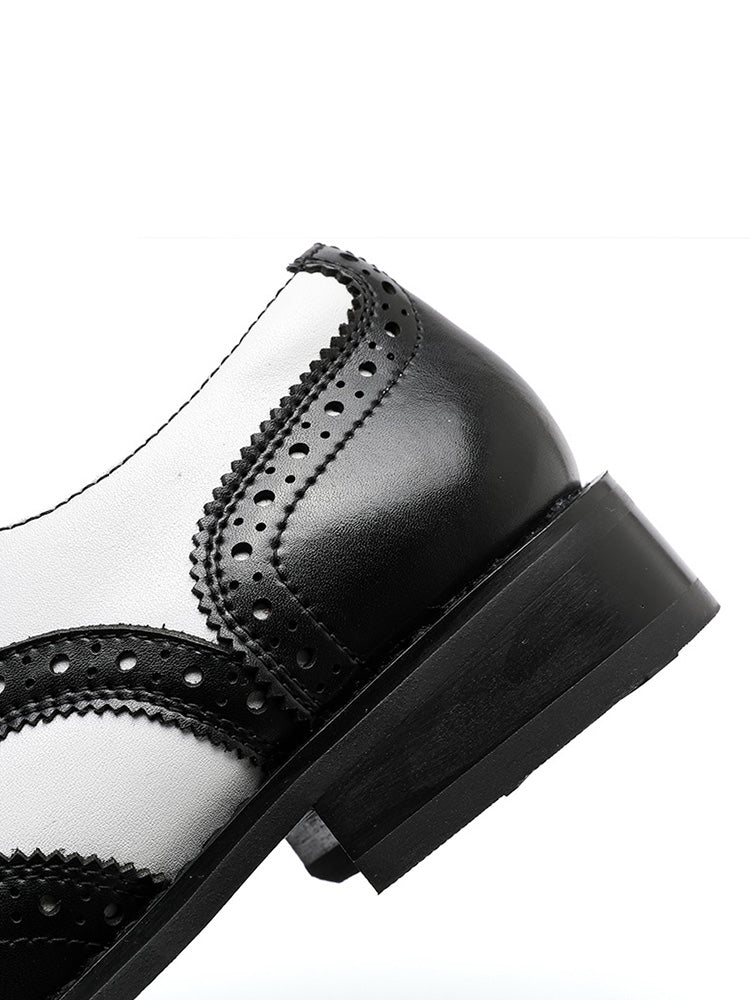 Two-Tone Wingtip Brogue Derby Dress Shoes