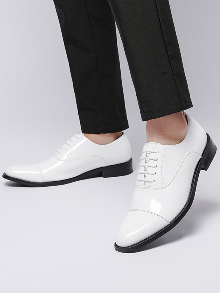 Patent Leather Cap Toe Oxford Dress Shoes