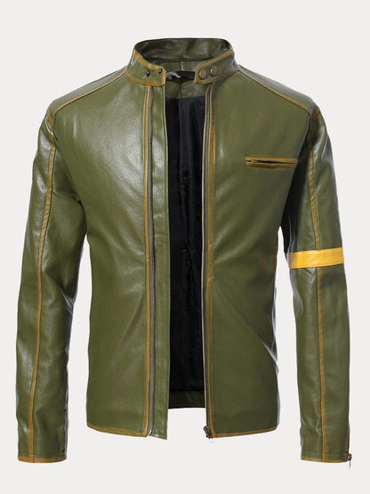 Stand Collar Punk Leather Jacket