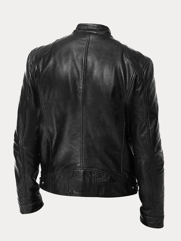 Stand Collar Punk Motorcycle Leather Jacket