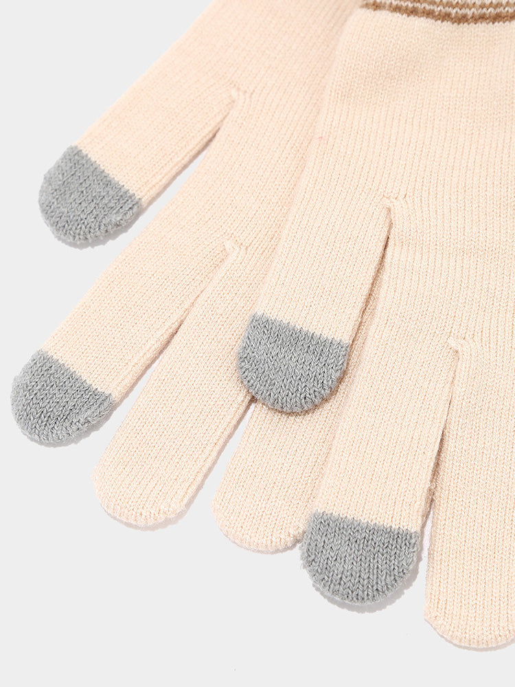 3-in-1 Winter Beanie Hat Scarf Gloves Set