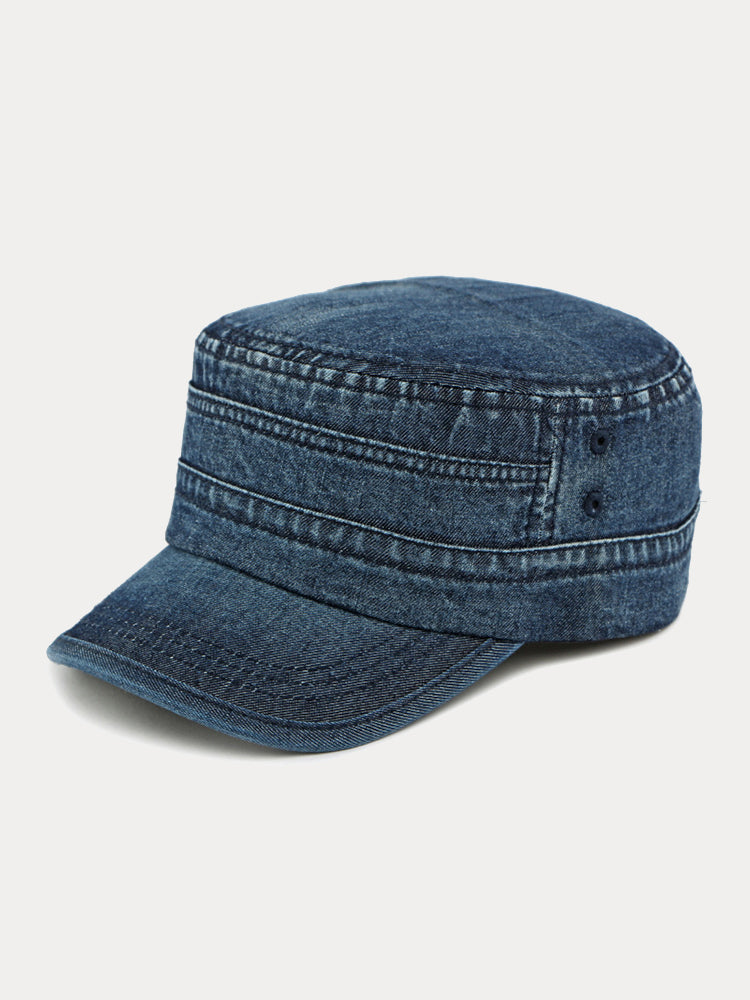 100% Cotton Washed Denim Army Caps