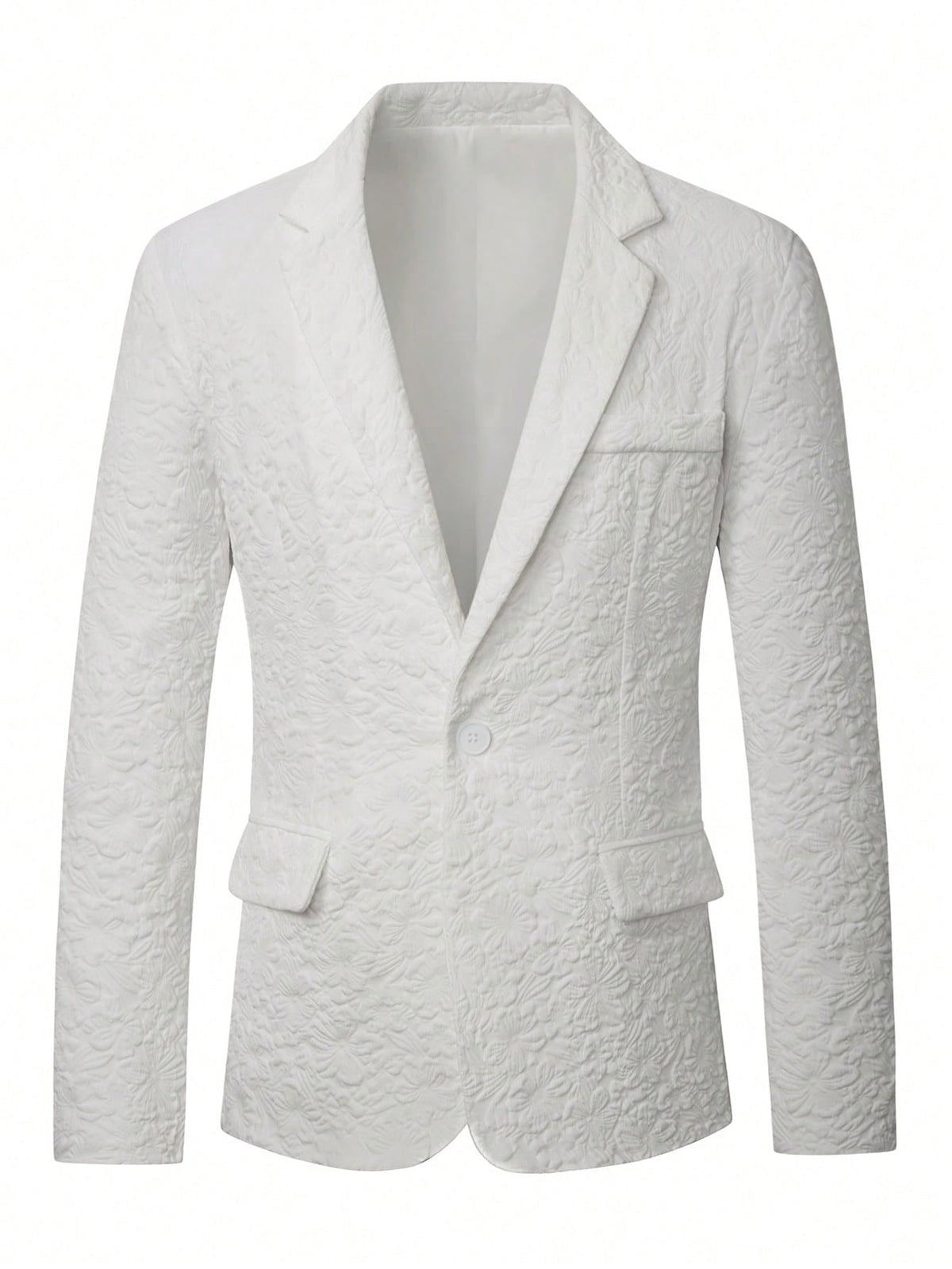 Floral Embossed Relaxed Fit Blazer