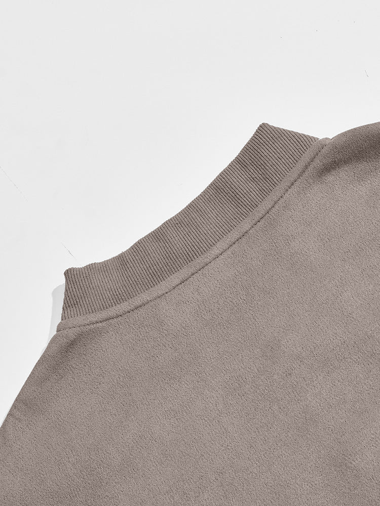 Casual Faux Suede Bomber Jacket