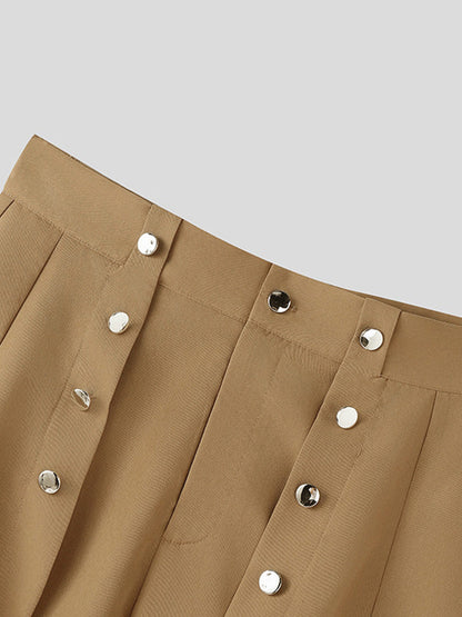 Avant-Garde Faux Two-Piece Skirt Overlay Pants